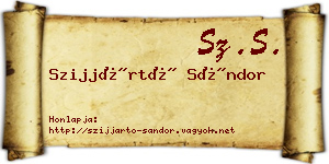 Szijjártó Sándor névjegykártya